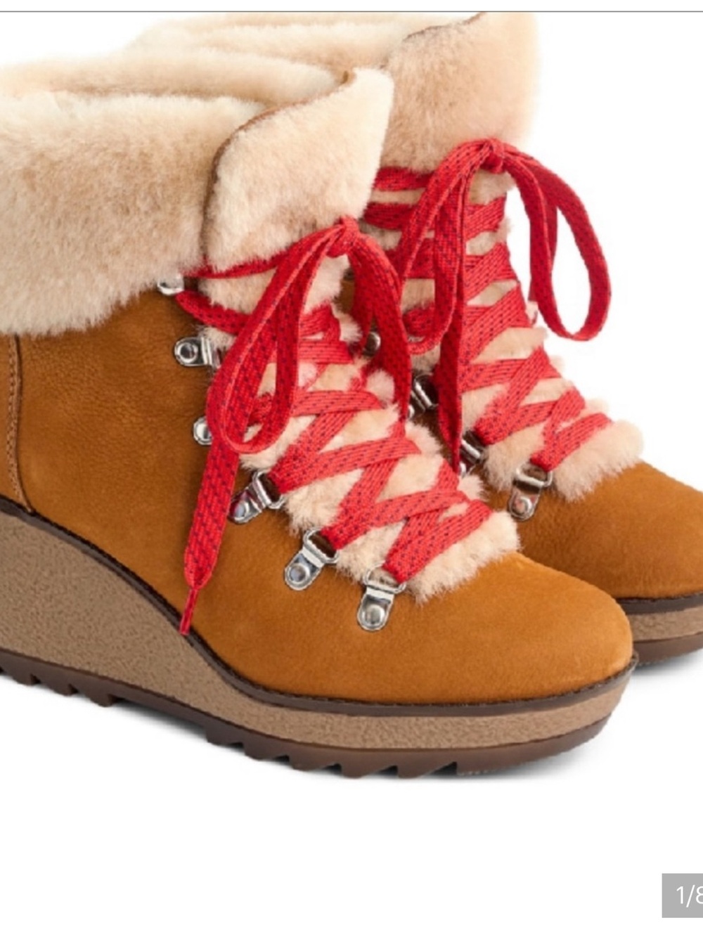Jcrew Nordic shearling wedge boots - New/Never Worn